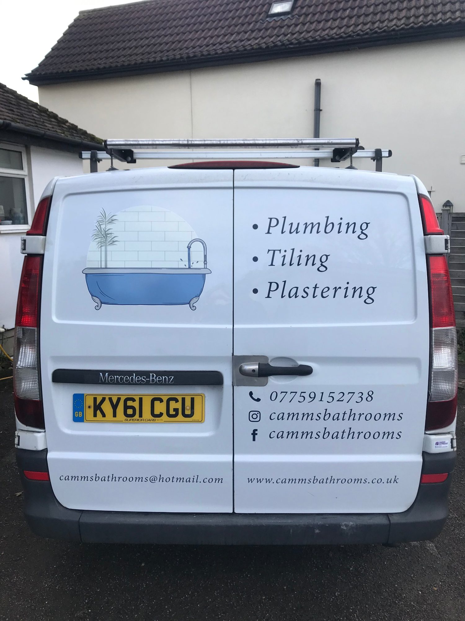 Camms Bathrooms van in Gloucestershire by Camms Bathrooms